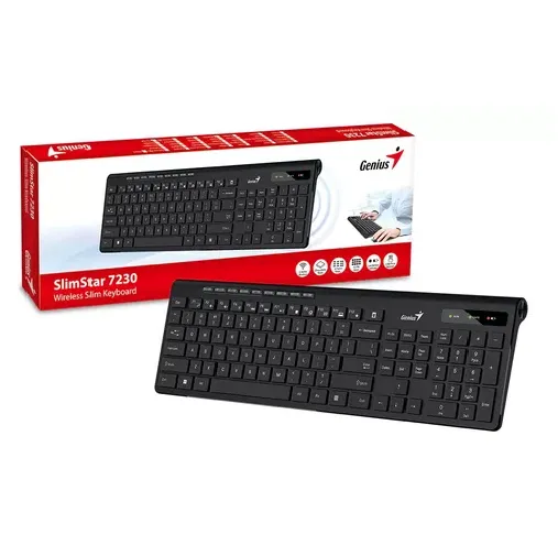 TECLADO GENIUS SLIM STAR 7230 INALAMBRICO NEGRO (7230)